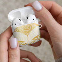 Gold White New Zealand Manta Ray AirPods Case Aotearoa Maori Haehae - Polynesian Pride