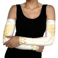 Gold White New Zealand Manta Ray Arm Sleeves Aotearoa Maori Haehae - Polynesian Pride