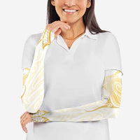 Gold White New Zealand Manta Ray Arm Sleeves Aotearoa Maori Haehae - Polynesian Pride