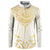 Gold White New Zealand Manta Ray Button Sweatshirt Aotearoa Maori Haehae - Polynesian Pride