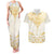 Gold White New Zealand Manta Ray Couples Matching Tank Maxi Dress and Hawaiian Shirt Aotearoa Maori Haehae - Polynesian Pride