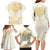 Gold White New Zealand Manta Ray Family Matching Long Sleeve Bodycon Dress and Hawaiian Shirt Aotearoa Maori Haehae - Polynesian Pride