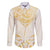 Gold White New Zealand Manta Ray Family Matching Off Shoulder Short Dress and Hawaiian Shirt Aotearoa Maori Haehae - Polynesian Pride