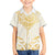 Gold White New Zealand Manta Ray Family Matching Short Sleeve Bodycon Dress and Hawaiian Shirt Aotearoa Maori Haehae - Polynesian Pride