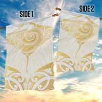 Gold White New Zealand Manta Ray Garden Flag Aotearoa Maori Haehae - Polynesian Pride