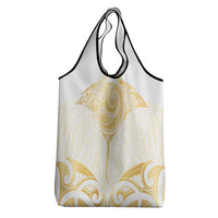 Gold White New Zealand Manta Ray Grocery Bag Aotearoa Maori Haehae - Polynesian Pride