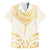 Gold White New Zealand Manta Ray Hawaiian Shirt Aotearoa Maori Haehae - Polynesian Pride
