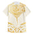 Gold White New Zealand Manta Ray Hawaiian Shirt Aotearoa Maori Haehae - Polynesian Pride