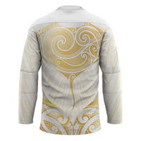 Gold White New Zealand Manta Ray Hockey Jersey Aotearoa Maori Haehae - Polynesian Pride