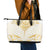 Gold White New Zealand Manta Ray Leather Tote Bag Aotearoa Maori Haehae - Polynesian Pride