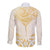 Gold White New Zealand Manta Ray Long Sleeve Button Shirt Aotearoa Maori Haehae - Polynesian Pride