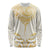 Gold White New Zealand Manta Ray Long Sleeve Shirt Aotearoa Maori Haehae - Polynesian Pride