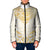 Gold White New Zealand Manta Ray Padded Jacket Aotearoa Maori Haehae - Polynesian Pride