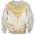 Gold White New Zealand Manta Ray Sweatshirt Aotearoa Maori Haehae - Polynesian Pride