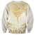 Gold White New Zealand Manta Ray Sweatshirt Aotearoa Maori Haehae - Polynesian Pride