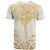 Gold White New Zealand Manta Ray T Shirt Aotearoa Maori Haehae - Polynesian Pride