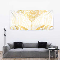 Gold White New Zealand Manta Ray Tapestry Aotearoa Maori Haehae - Polynesian Pride