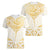 Gold White New Zealand Manta Ray Women V-Neck T-Shirt Aotearoa Maori Haehae - Polynesian Pride