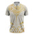 Gold White New Zealand Manta Ray Zipper Polo Shirt Aotearoa Maori Haehae - Polynesian Pride