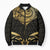 Gold Black New Zealand Manta Ray Bomber Puffer Jacket Aotearoa Maori Haehae - Polynesian Pride