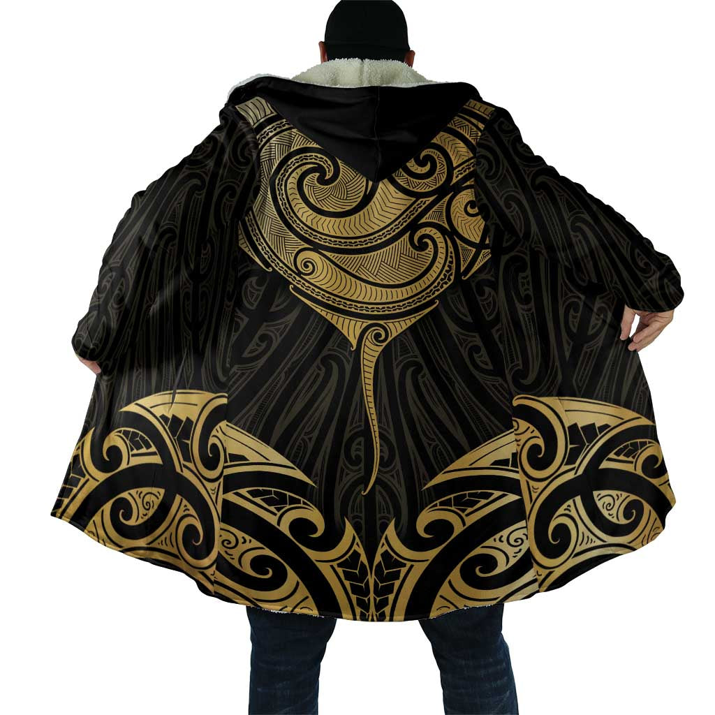 Gold Black New Zealand Manta Ray Cloak Aotearoa Maori Haehae - Polynesian Pride