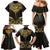 Gold Black New Zealand Manta Ray Family Matching Mermaid Dress and Hawaiian Shirt Aotearoa Maori Haehae - Polynesian Pride