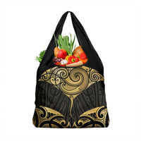 Gold Black New Zealand Manta Ray Grocery Bag Aotearoa Maori Haehae - Polynesian Pride