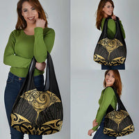 Gold Black New Zealand Manta Ray Grocery Bag Aotearoa Maori Haehae - Polynesian Pride