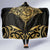 Gold Black New Zealand Manta Ray Hooded Blanket Aotearoa Maori Haehae - Polynesian Pride