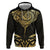 Gold Black New Zealand Manta Ray Hoodie Aotearoa Maori Haehae - Polynesian Pride