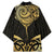 Gold Black New Zealand Manta Ray Kimono Aotearoa Maori Haehae - Polynesian Pride