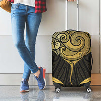 Gold Black New Zealand Manta Ray Luggage Cover Aotearoa Maori Haehae - Polynesian Pride