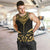 Gold Black New Zealand Manta Ray Men Tank Top Aotearoa Maori Haehae - Polynesian Pride