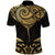 Gold Black New Zealand Manta Ray Polo Shirt Aotearoa Maori Haehae - Polynesian Pride