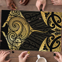 Gold Black New Zealand Manta Ray Puzzle Aotearoa Maori Haehae - Polynesian Pride