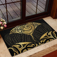Gold Black New Zealand Manta Ray Rubber Doormat Aotearoa Maori Haehae - Polynesian Pride