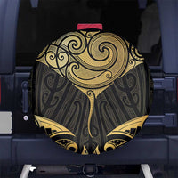 Gold Black New Zealand Manta Ray Spare Tire Cover Aotearoa Maori Haehae - Polynesian Pride