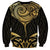 Gold Black New Zealand Manta Ray Sweatshirt Aotearoa Maori Haehae - Polynesian Pride