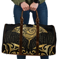 Gold Black New Zealand Manta Ray Travel Bag Aotearoa Maori Haehae - Polynesian Pride