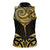 Gold Black New Zealand Manta Ray Women Sleeveless Polo Shirt Aotearoa Maori Haehae - Polynesian Pride