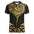 Gold Black New Zealand Manta Ray Women V-Neck T-Shirt Aotearoa Maori Haehae - Polynesian Pride