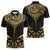 Gold Black New Zealand Manta Ray Zipper Polo Shirt Aotearoa Maori Haehae - Polynesian Pride