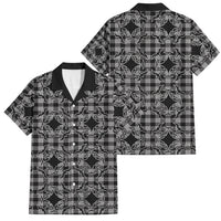 Eleele Hawaii Iwa Bird Palaka Motifs Family Matching Mermaid Dress and Hawaiian Shirt LT14 Dad's Shirt - Short Sleeve Black - Polynesian Pride