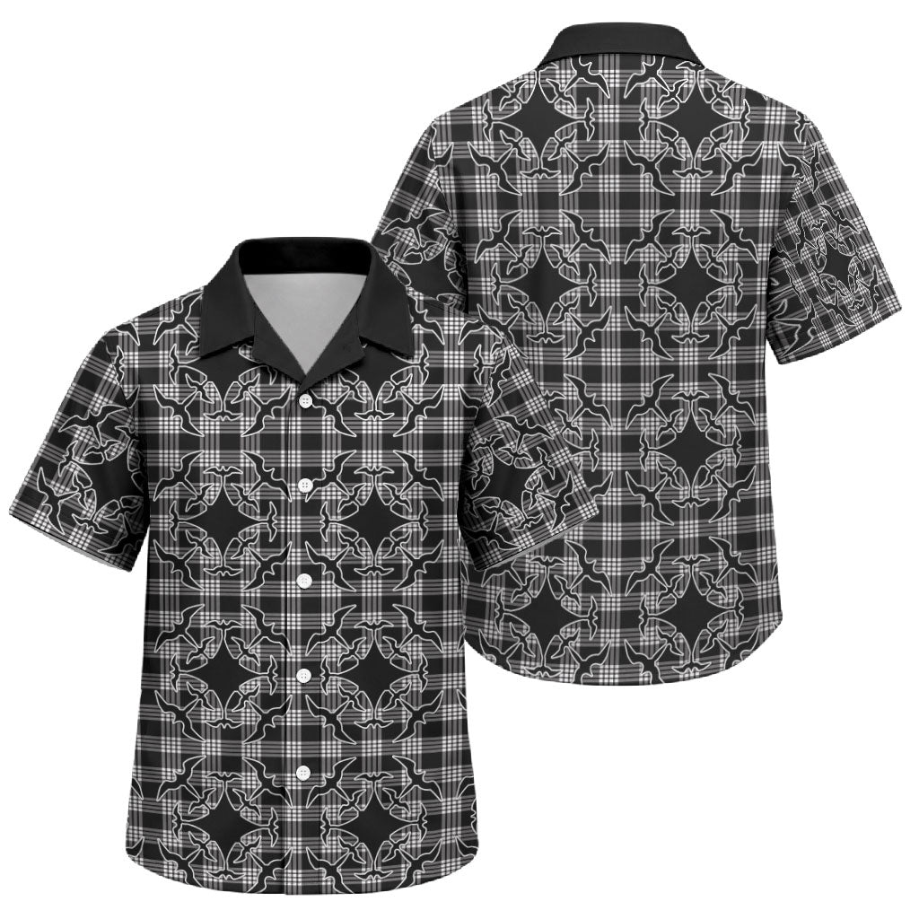 Eleele Hawaii Iwa Bird Palaka Motifs Family Matching Tank Maxi Dress and Hawaiian Shirt LT14 Son's Shirt Black - Polynesian Pride