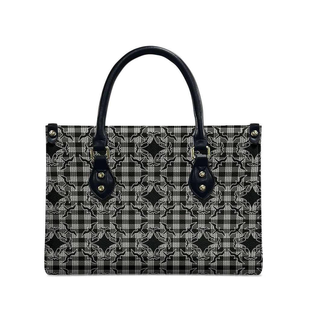 Eleele Hawaii Iwa Bird Palaka Motifs Leather Bag