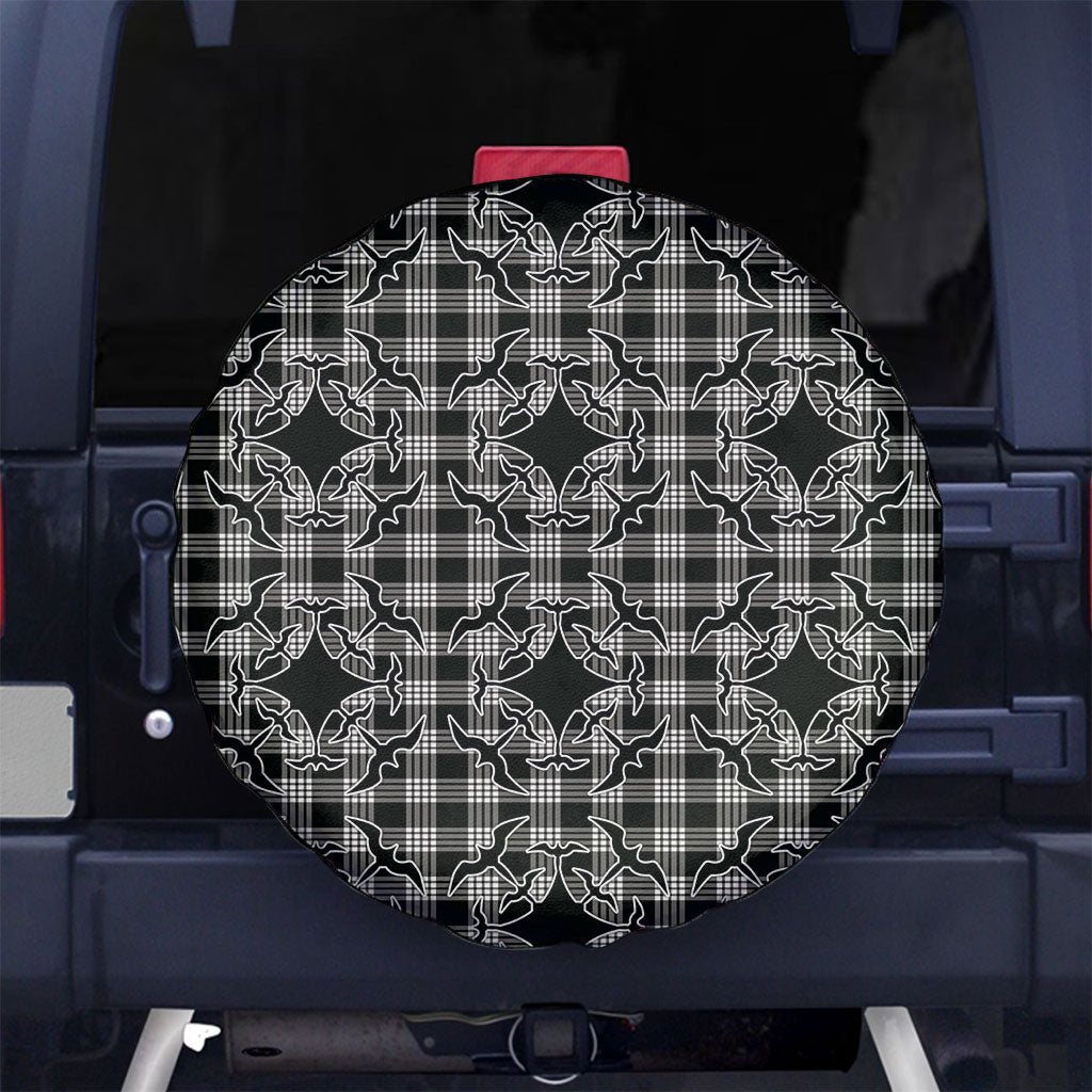 Eleele Hawaii Iwa Bird Palaka Motifs Spare Tire Cover LT14 No hole Black - Polynesian Pride