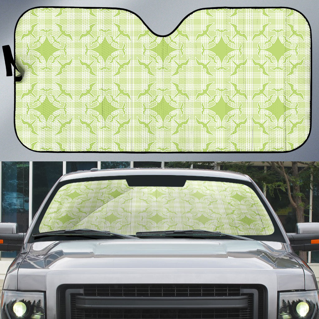 Omaomao Hawaii Iwa Bird Palaka Motifs Auto Sun Shade