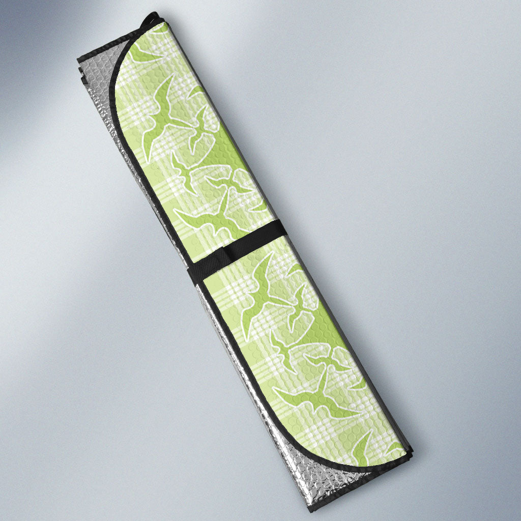 Omaomao Hawaii Iwa Bird Palaka Motifs Auto Sun Shade