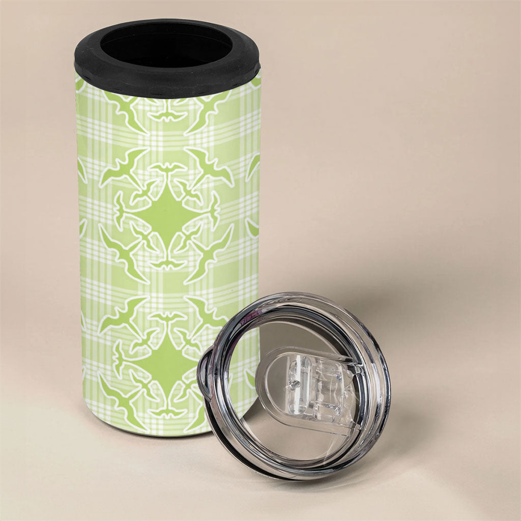 Omaomao Hawaii Iwa Bird Palaka Motifs 4 in 1 Can Cooler Tumbler