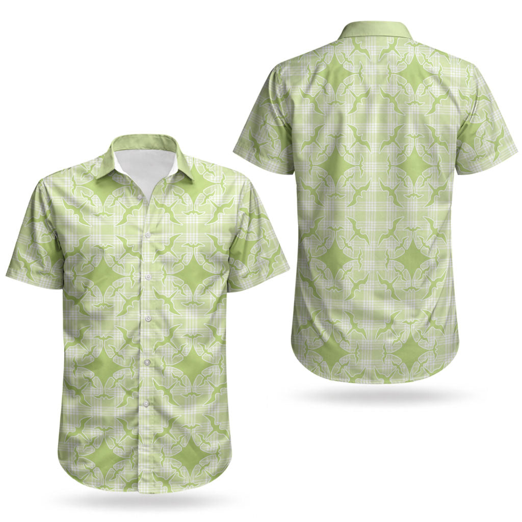 Omaomao Hawaii Iwa Bird Palaka Motifs Couples Matching Off Shoulder Maxi Dress and Hawaiian Shirt LT14 - Polynesian Pride